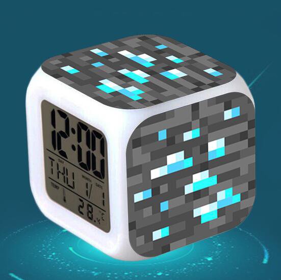 Minecraft Led Alarm Clock 21 Minecraft Cartoon Figures LED Alarm Clock