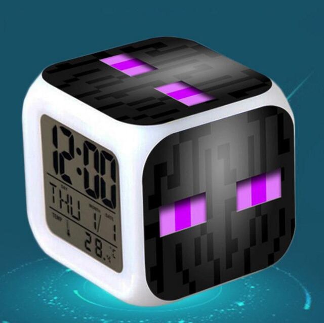Minecraft Led Alarm Clock 26 Minecraft Cartoon Figures LED Alarm Clock