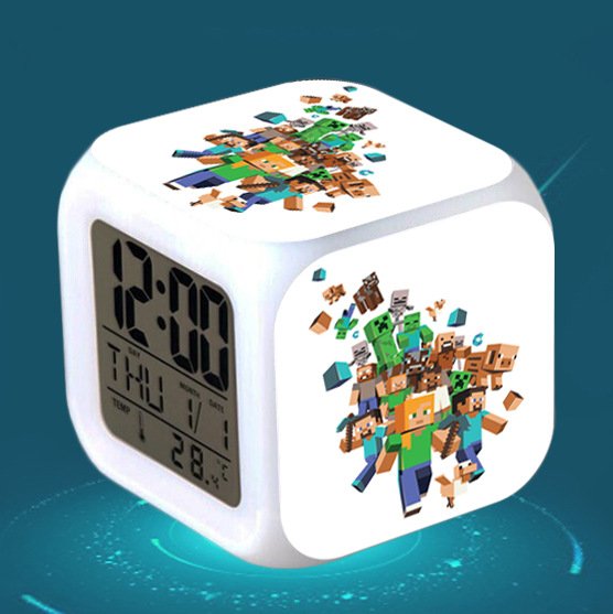 Minecraft Led Alarm Clock #28 Minecraft Cartoon Figures LED Alarm Clock