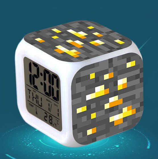 Minecraft Led Alarm Clock #38 Minecraft Cartoon Figures LED Alarm Clock