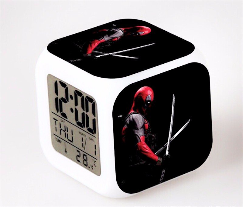 Deadpool Marvel Heroes Led Alarm Clock #01 Deadpool Movie Figures LED Alarm Clock