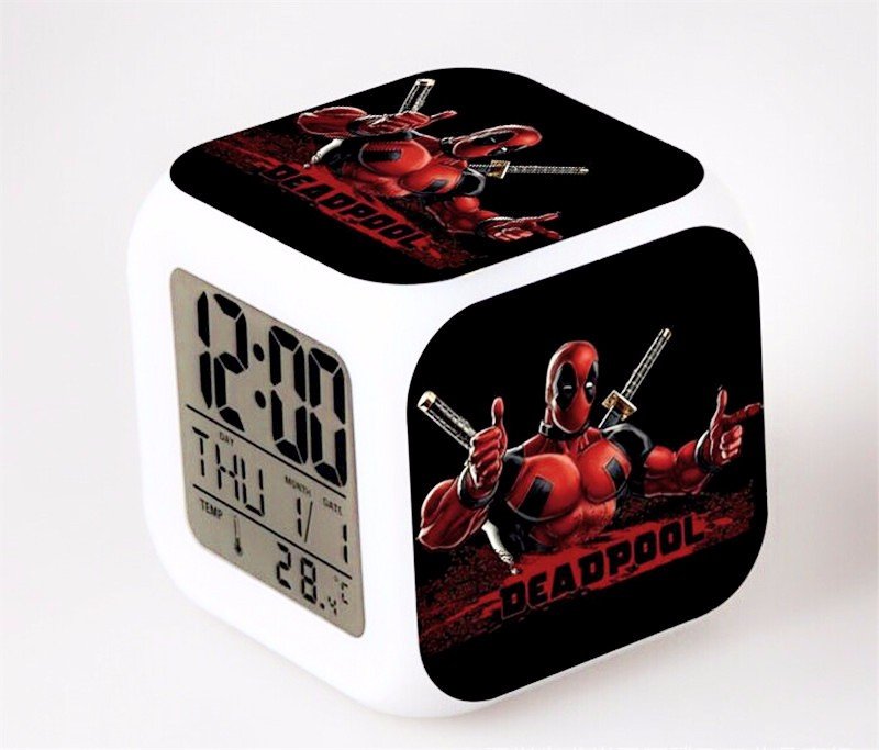 Deadpool Marvel Heroes Led Alarm Clock #03 Deadpool Movie Figures LED Alarm Clock