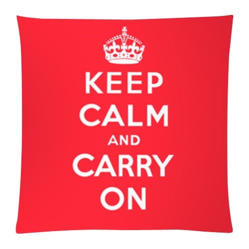 18"x18" Keep Calm and Carry On Pillow Case One Side Cushion Case Bedroom Design