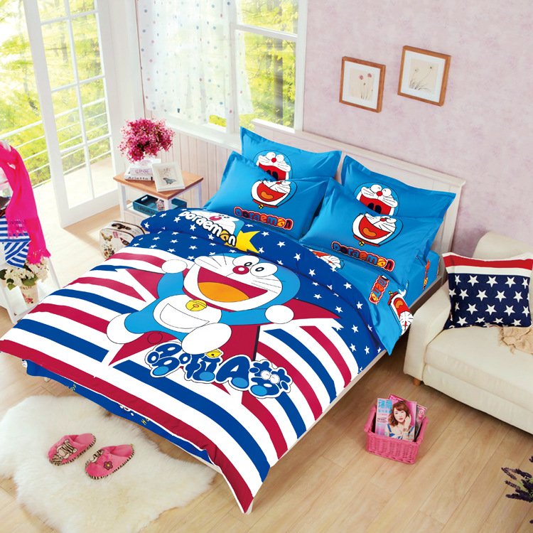 Full size Doraemon 23 Cartoon Bedding Set Duvet Cover Pillow Case Bedsheet