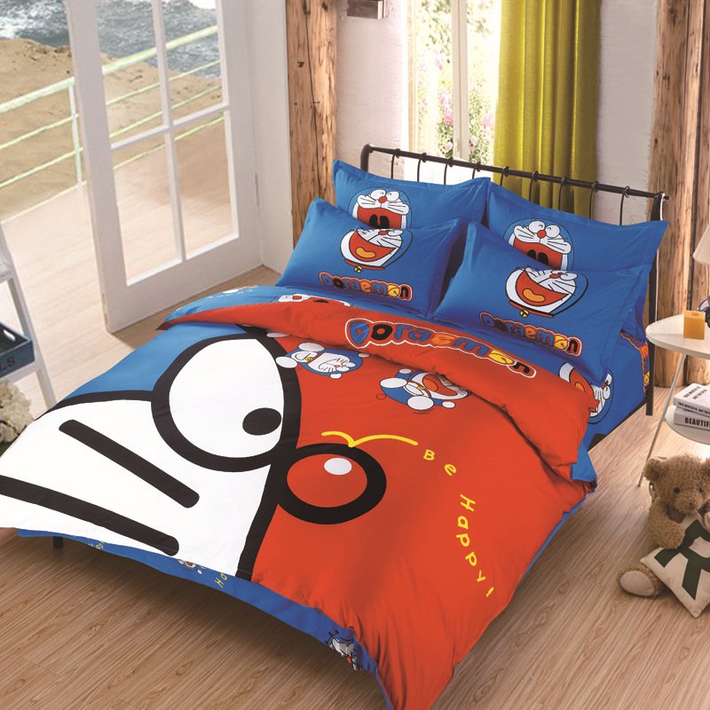 Queen size Doraemon #2 Bedding Set Duvet Cover Pillow Case Bedsheet