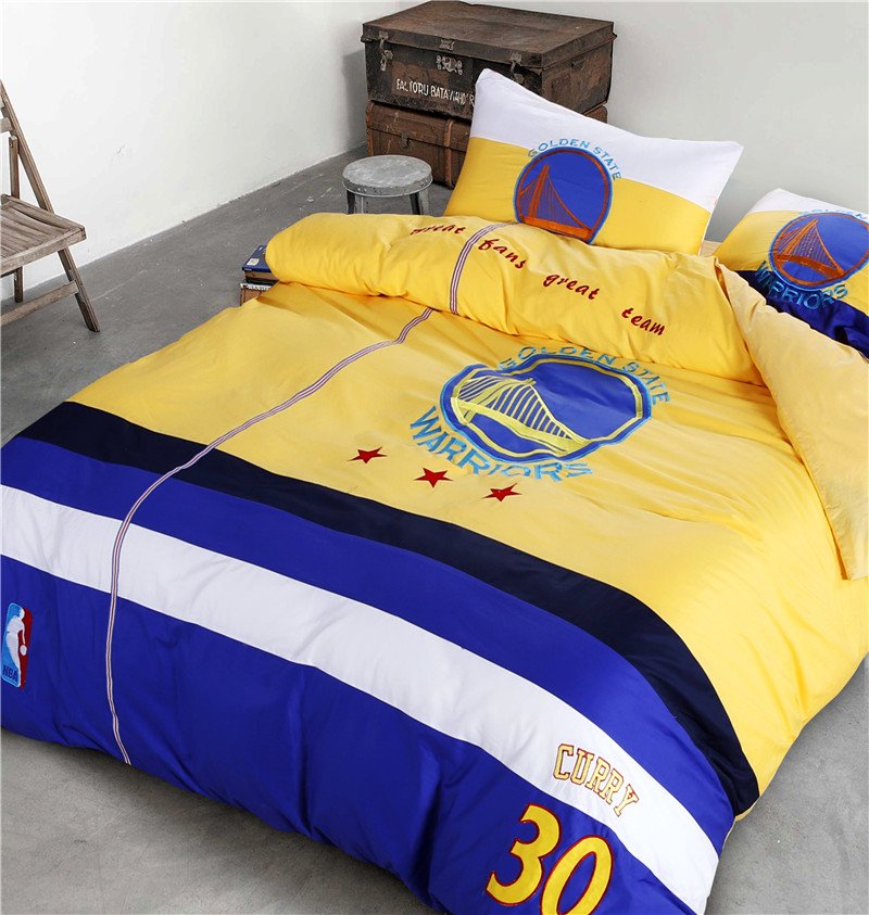 Twin Size Football Warriors Bedding Set Duvet Cover Flat Sheet Pillow Case Cushion Cover