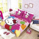 Full Size Hello Kitty #2 Bedding Set Duvet Cover Pillow Case Bedsheet