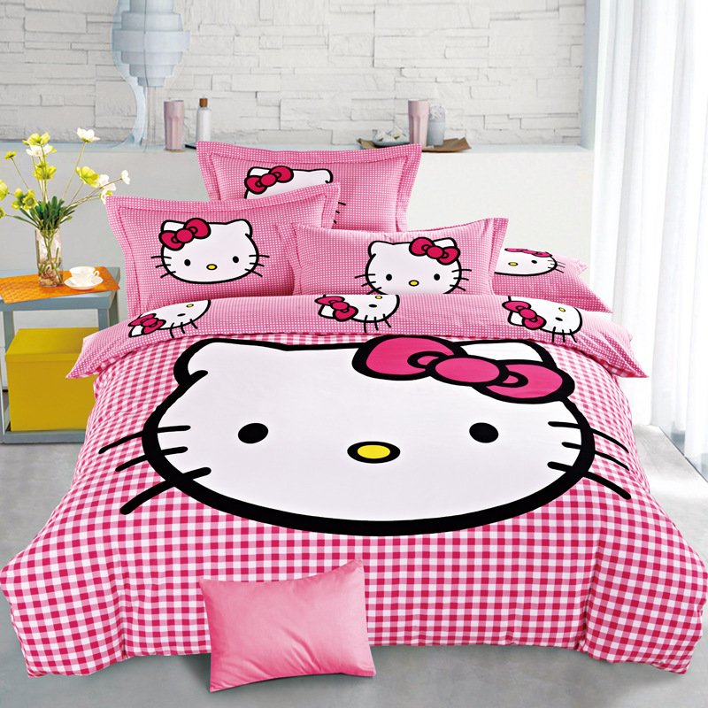 Full Size Hello Kitty #3 Bedding Set Duvet Cover Pillow Case Bedsheet