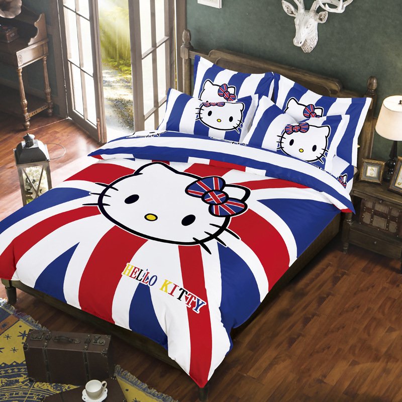 Twin Size Hello Kitty #4 Bedding Set Duvet Cover Pillow Case Bedsheet