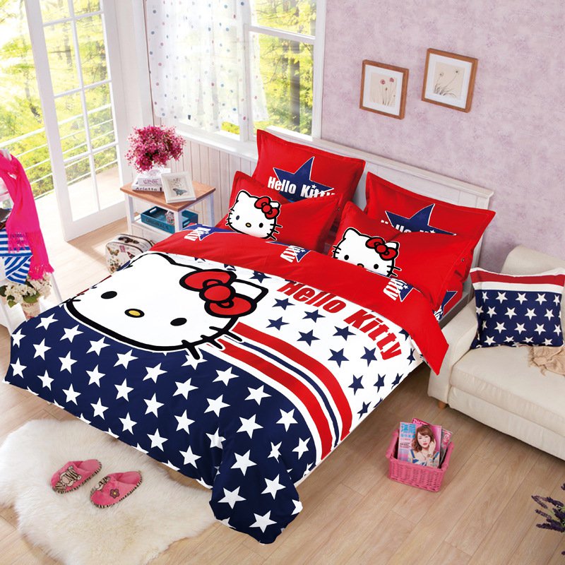 Full Size Hello Kitty 11 Bedding Set Duvet Cover Pillow