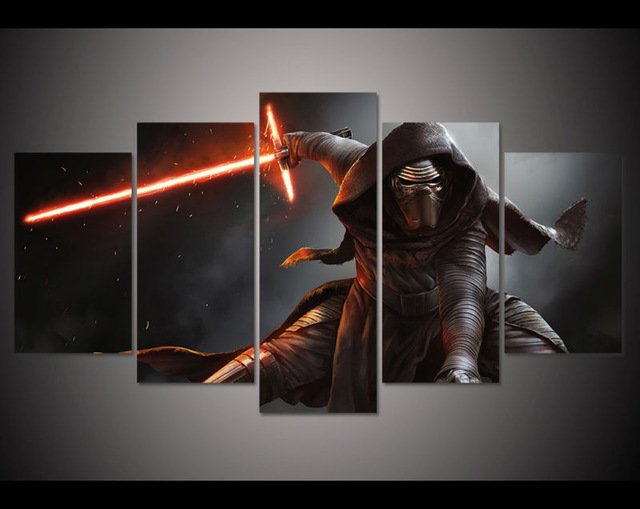 5 panel Star Wars Movie canvas print MEDIUM SIZE (NO FRAME)