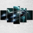 The Spaceship 5 Piece Wall Art Canvas Prints Size A (NO FRAME)