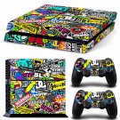 Bomb Graffiti New Design B Decal For Play Station 4 Slim Console + 2 Controller