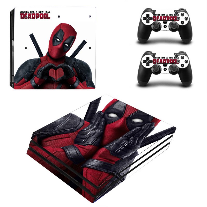 Deadpool New Design #33 Decal For Play Station 4 Console + 2 Controller
