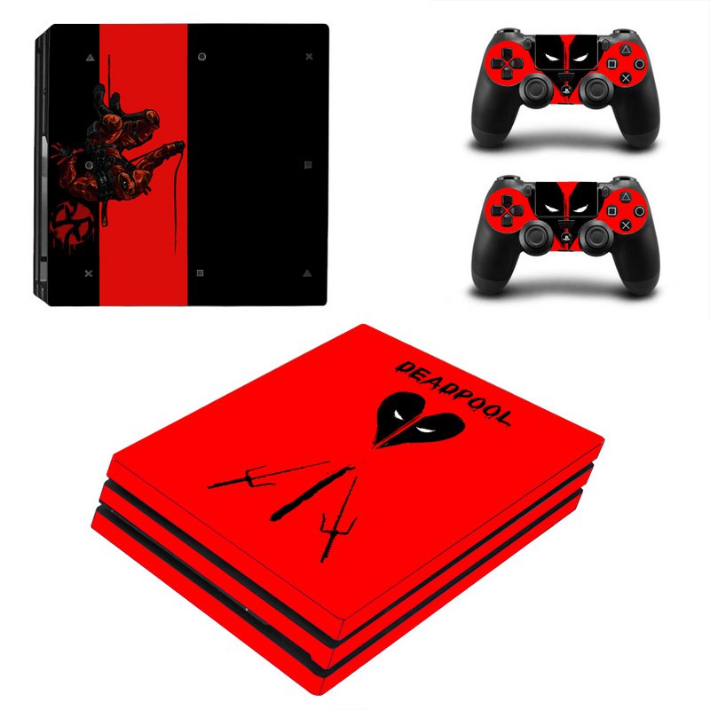 Deadpool New Design #23 Decal For Play Station 4 Console + 2 Controller