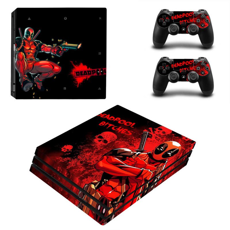 Deadpool New Design #26 Decal For Play Station 4 Console + 2 Controller
