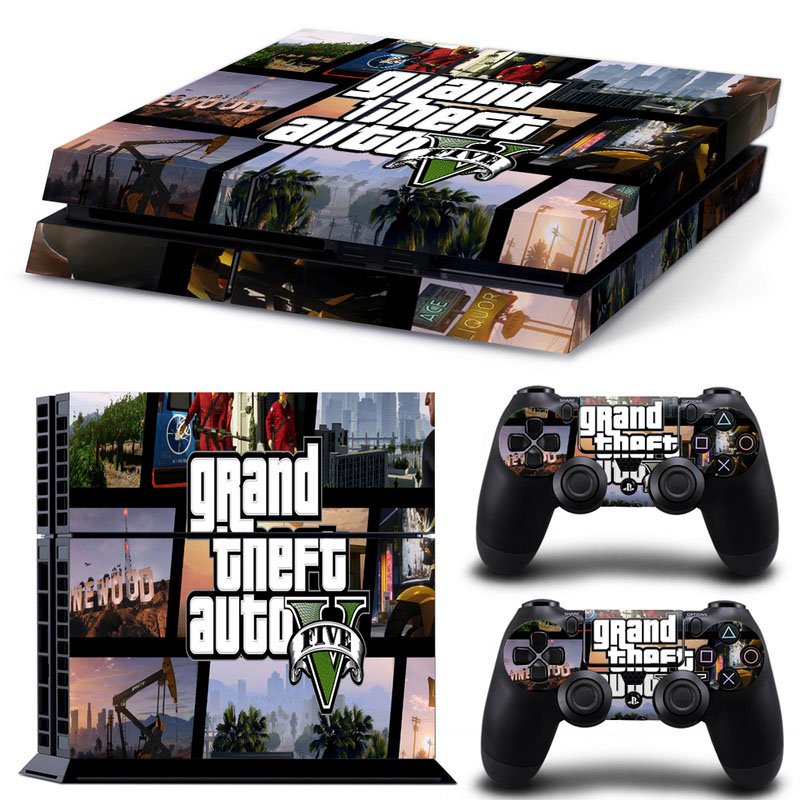 Grand Theft New Design #51 Decal For Play Station 4 Console + 2 Controller