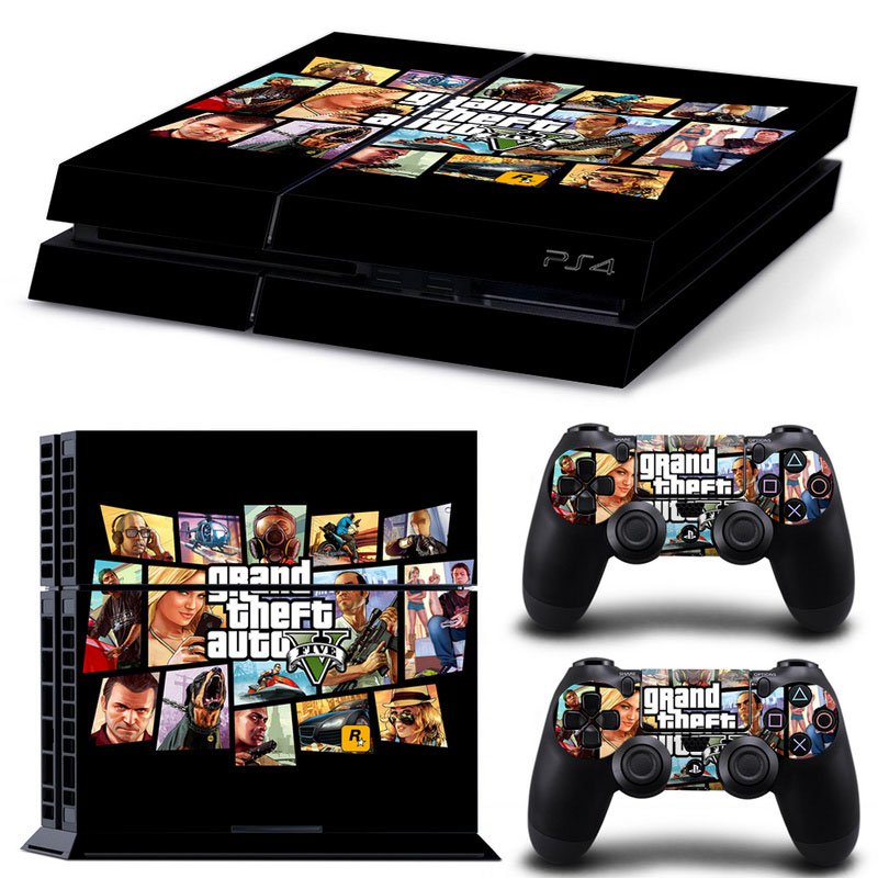 Grand Theft New Design #51 Decal For Play Station 4 Console + 2 Controller