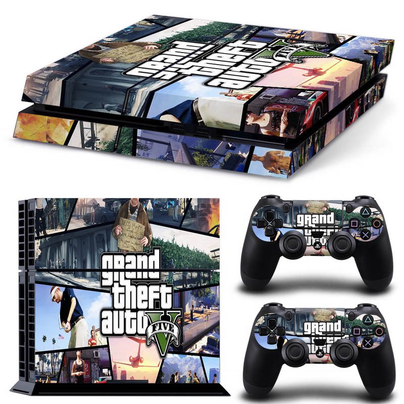 Grand Theft New Design #52 Decal For Play Station 4 Console + 2 Controller