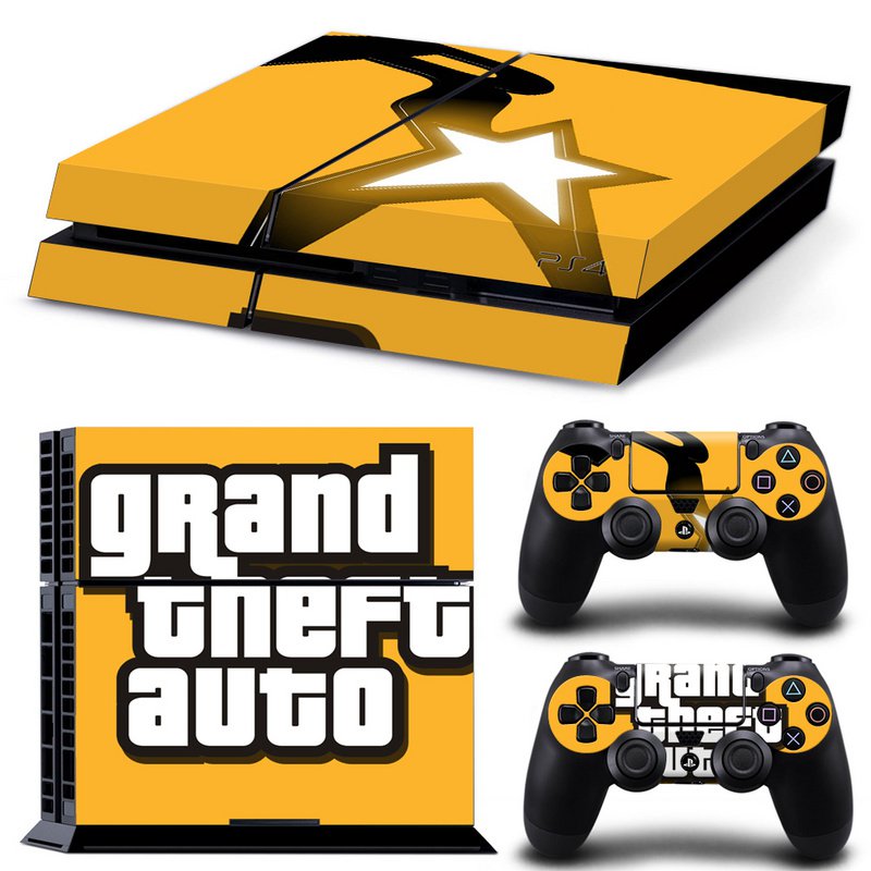 Grand Theft New Design #53 Decal For Play Station 4 Console + 2 Controller