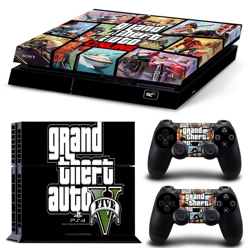 Grand Theft New Design #54 Decal For Play Station 4 Console + 2 Controller