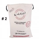 1pc Canvas Santa Sacks Vintage Christmas Gift Bag Design #02