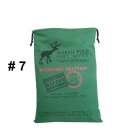 1pc Canvas Santa Sacks Vintage Christmas Gift Bag Design #07