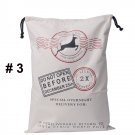 1pc Canvas Santa Sacks Vintage Christmas Gift Bag Design #03