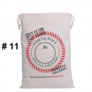 1pc Canvas Santa Sacks Vintage Christmas Gift Bag Design #11