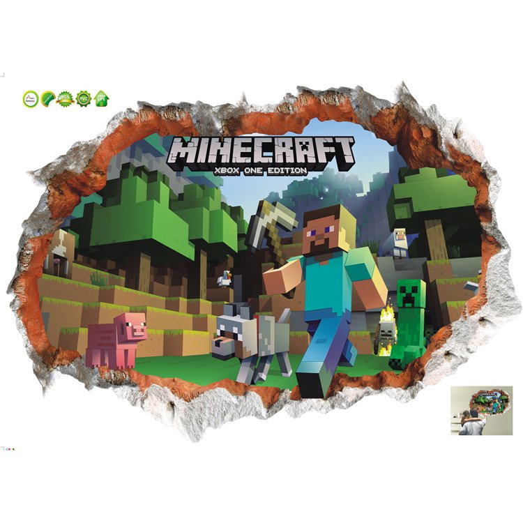 Minecraft Steve #45 Wall Sticker Wall Decals for Decorative Kids Room