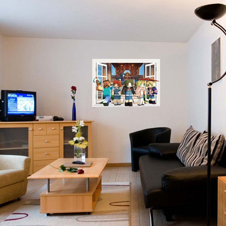 Minecraft Steve #51 Wall Sticker Wall Decals for Decorative Kids Room