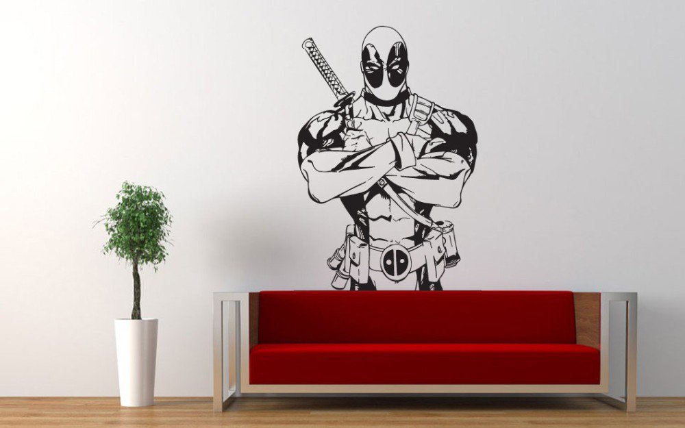 Deadpool Marvel Comics Wall Sticker Wall Decals for Decorative Kids Room