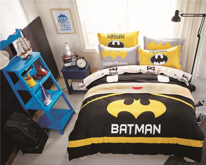 Twin Size Batman Cartoon #29 Bedding Set Quilt Cover Pillow Case Bedsheet