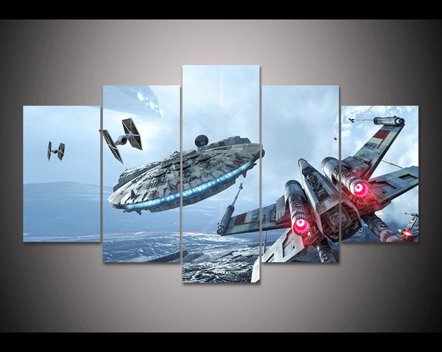 Star Wars 5 Piece Wall Art Canvas Prints (30x50cm,30x70cm,30x80cm)