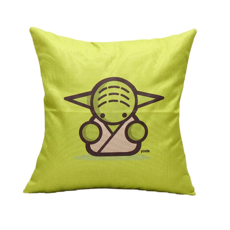 Star Wars Yoda Cartoon  Cotton Linen Cushion Cover Case 18 INCH