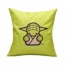 Star Wars Yoda Cartoon  Cotton Linen Cushion Cover Case 18 INCH
