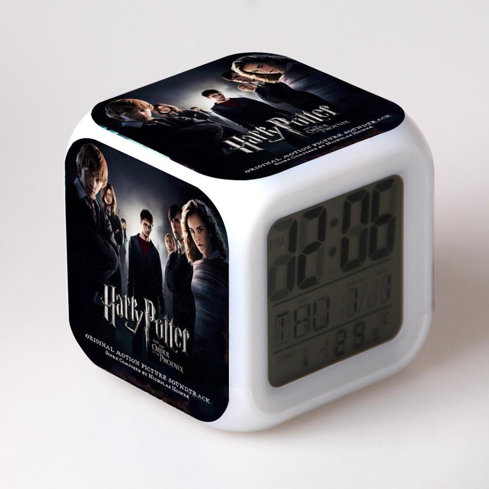 New Haryy Potter #13 Led Alarm Clock Figures 7 Color Flash Changing for Kids Bedroom