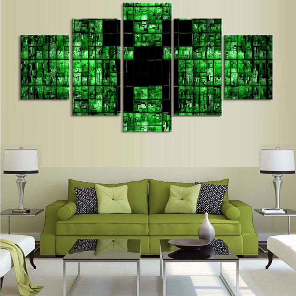 Minecraft 5 Piece Wall Art Canvas Prints (40x60cm,40x80cm,40x100cm) (no
