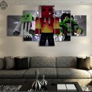 Minecraft 5 Piece Wall Art Canvas Prints (30x40cm,30x60cm,30x80cm) WITH FRAME