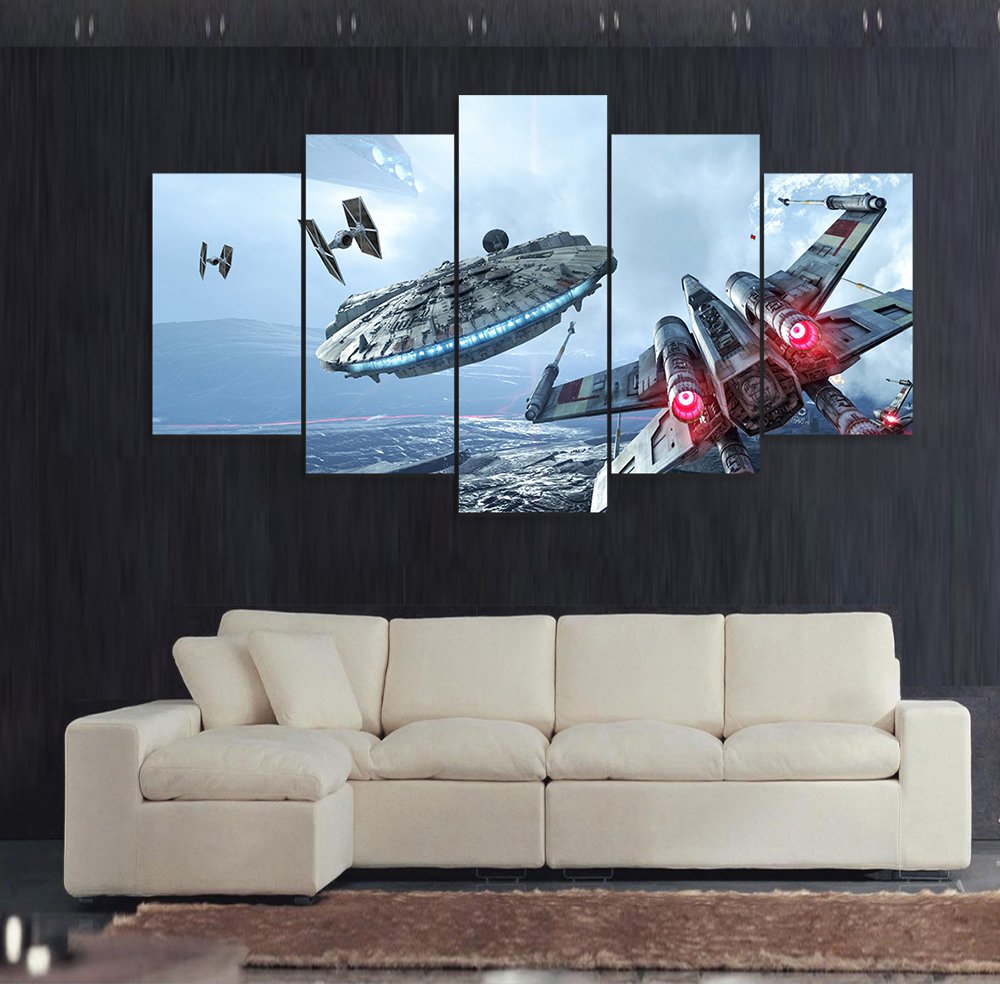 Star Wars 5 Piece Wall Art Canvas Prints 10x15cm 10x20cm