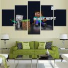 Minecraft 5 Piece Wall Art Canvas Prints (20x30cmx2,20x40cmx2,20x50cmx1) WITH FRAME