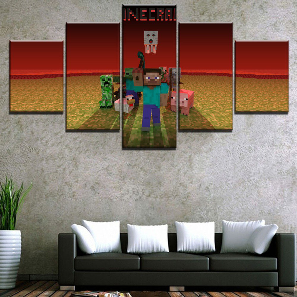 Minecraft 5 Piece Wall Art Canvas Prints (30x40cm,30x60cm,30x80cm) (no