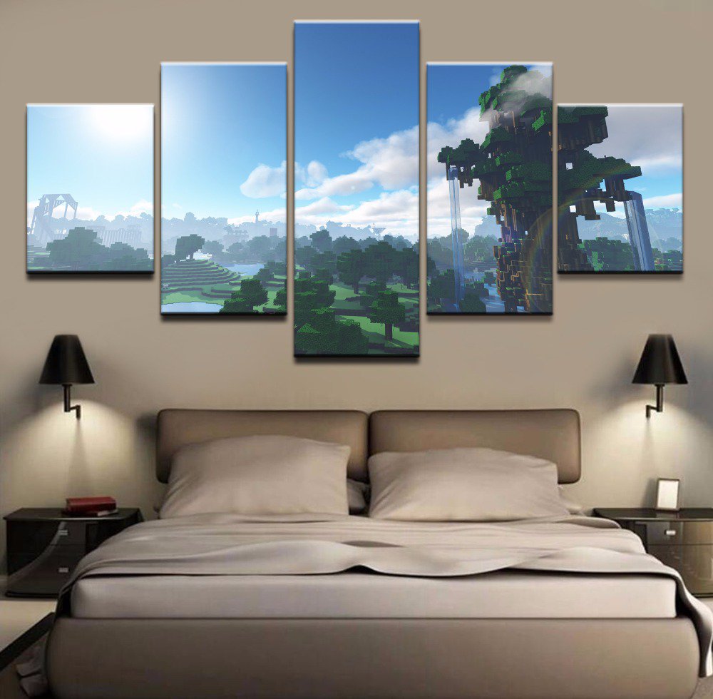 Minecraft 5 Piece Wall Art Canvas Prints 20x35cm,20x45cm,20x55cm (no frame)