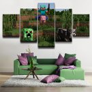 Minecraft 5 Piece Wall Art Canvas Prints (20x35cmx2,20x45cmx2,20x55cmx1) WITH FRAME