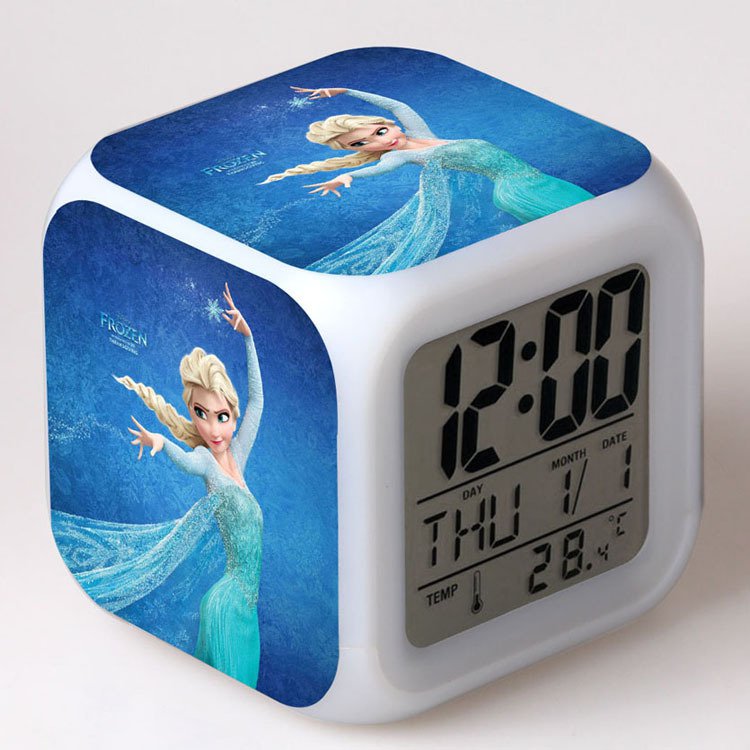 Anna and Elsa Frozen Disney #02 LED Alarm Clock for Gift