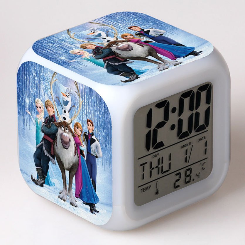 Anna and Elsa Frozen Disney #05 LED Alarm Clock for Gift