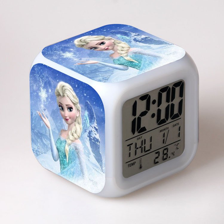 Anna and Elsa Frozen Disney #06 LED Alarm Clock for Gift