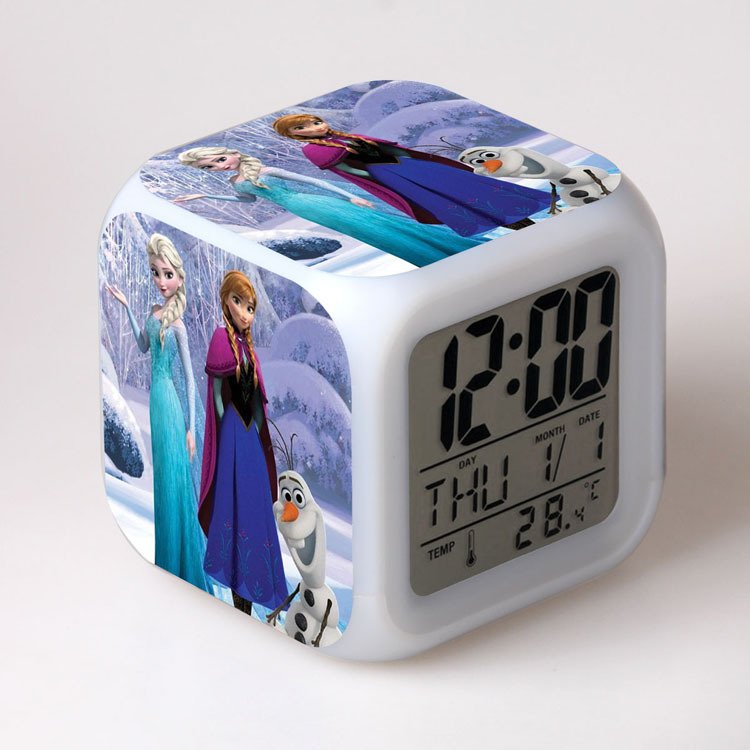 Anna and Elsa Frozen Disney #13 LED Alarm Clock for Gift