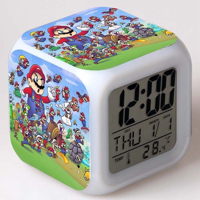 Super Mario Cartoon #01 LED Alarm Clock for Gift