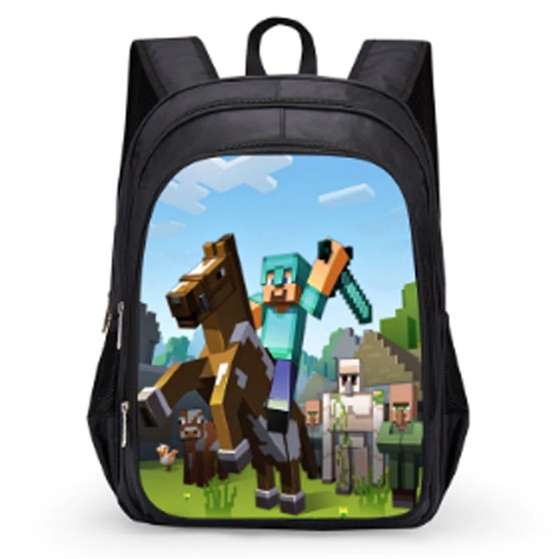 Minecraft #02 Girls Boys Students School Backpack 31*21*43 cm